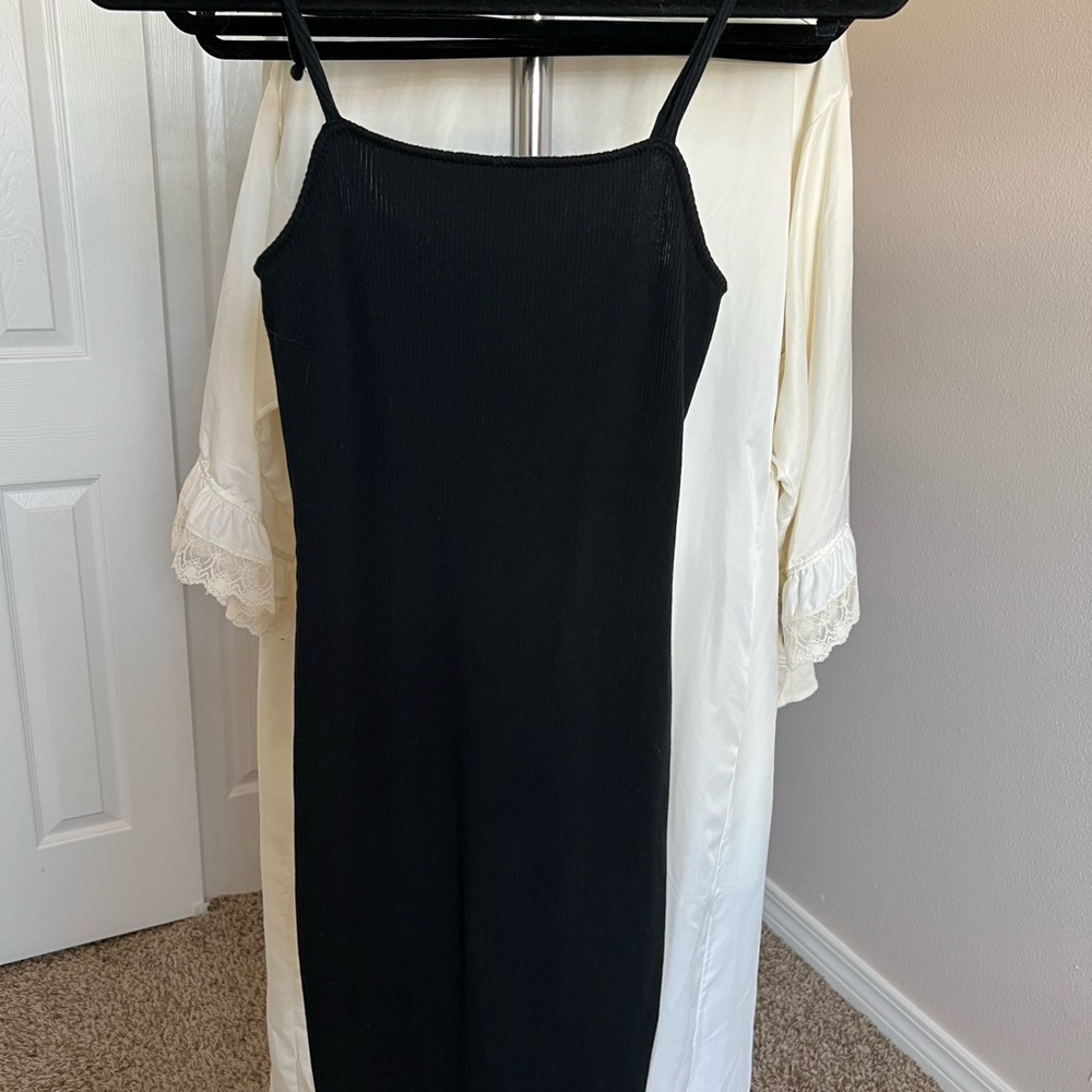 Wild Fable Black Mini Dress with Tie Straps